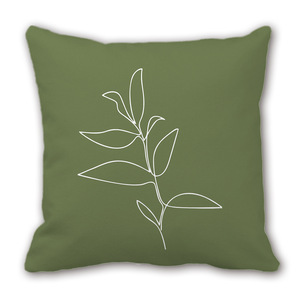 Custom-made modern green Instagram-style <b>throw</b> pillows with floral abstract designs. - Product Image 5