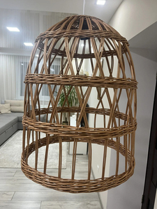 Handmade <b>Wicker</b> Lampshade Boho Rattan Pendant Lamp Bamboo Chandelier Woven Hanging Lamp Eco Friendly Lighting - Product Image 2