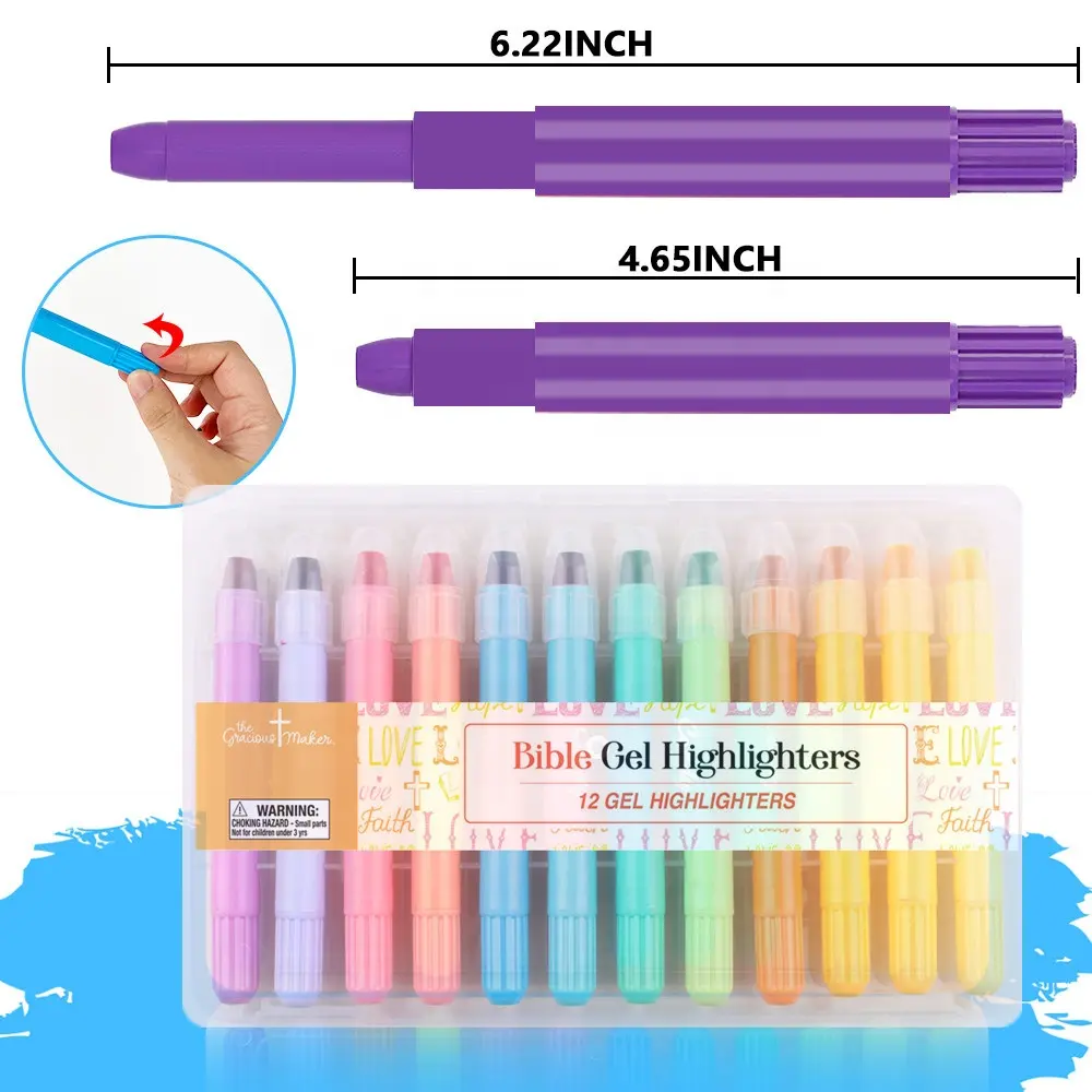 Bright 12 Colors No Bleed Study Guide Bible Study Kit Gel Highlighter Set