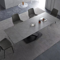 Table à manger en céramique avec pieds métalliques, meubles modernes et personnalisés, haute qualité