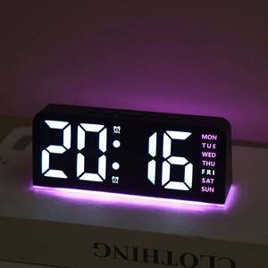 Horloge de table numérique LED intelligente OEM/ODM 24 heures avec éclairage pour la décoration de chambre à coucher – Horloges de bureau et de table intelligentes - Product Image 1