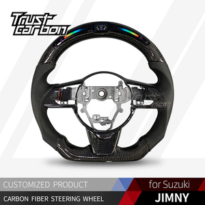 Accesorios Interiores para Automóviles <span class=keywords><strong>Suzuki</strong></span> JIMNY <span class=keywords><strong>SWIFT</strong></span> 2017-2025, <span class=keywords><strong>Volante</strong></span> Deportivo LED de Fibra de Carbono Personalizado - Product Image 2