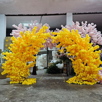 Flores artificiales de alta calidad Arco curvo de cereza Arco de boda para decoración de eventos