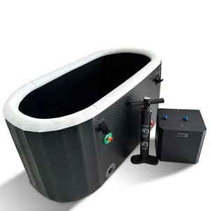 Baignoire froide portable avec logo personnalisé cuve de récupération de piscine à eau glacée gonflable avec refroidisseur