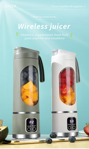 450ml USB şarj edilebilir kablosuz meyve karıştırıcı sıkacağı ev elektrikli taşınabilir <span class=keywords><strong>Blender</strong></span> 3 dişli zamanlama fonksiyonu ile - Product Image 6