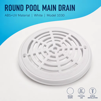 Drain de sol rond en ABS pour piscine GYDACO avec fonction de nettoyage de l'eau, 208 mm, blanc, garantie 1 an, modèle 1030