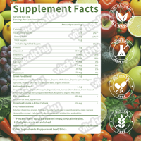 Poudre de super-aliments multivitaminés Vitahealthy en marque privée, mélange en vrac, vitamines et minéraux complets, super-aliments verts en poudre