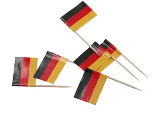 Pabrik kustomisasi ramah lingkungan kreativitas kertas Jerman tusuk gigi bendera untuk pesta ulang tahun