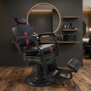 Fauteuil de barbier inclinable moderne en cuir PVC de luxe, style vintage, pour salon de coiffure, mobilier de salon, spa - Product Image 1