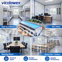 VICDOWEX Bâtiment préfabriqué contemporain à assemblage rapide de type K, panneau sandwich en acier pour camp de construction, bureau temporaire