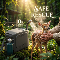 Chauffe-eau mobile pour toilettage d'animaux, sans réservoir, au propane, avec pompe intégrée, autonomie de 180 min, pour le bain des animaux et la vie nomade