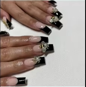 <span class=keywords><strong>Ongles</strong></span> à presser en acrylique, style amande française, couvrance totale, 24 pièces en boîte, nouveau style, magnifiques, personnalisables, bon marché avec <span class=keywords><strong>colle</strong></span> - Product Image 2