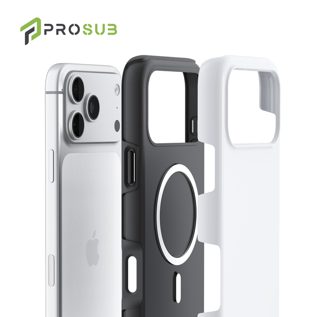 Prosub 3D Sublimation 2-in-1 Coated Phone Case Blank for iPhone 17 Pro Max Custom Heat Transfer Printing Wholesale
