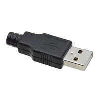 DIY USB Male Plug 3-Piece Kit Shell USB 2.0 tipe a 4 Pin konektor steker dengan Cover plastik hitam