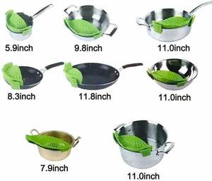 Smart Kitchen Clip-on Kitchen Heat Resistant Collapsible <b>Colander</b> for Pot Silicone Strainer - Product Image 5