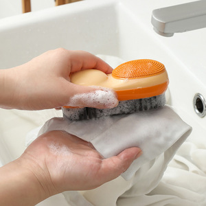 Double-Sided PP & PP+TPR Bristle Waterproof Portable Flexible Handheld Bathroom Cleaning <b>Brush</b> - Product Image 3