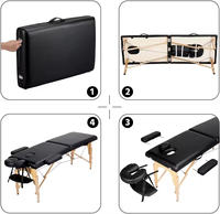 Professionelle Höhenverstellbare Tragbare Leichte Komfortable Klappbare Massageliege für 2 Sitzplätze Holz-Spa-Massagetisch