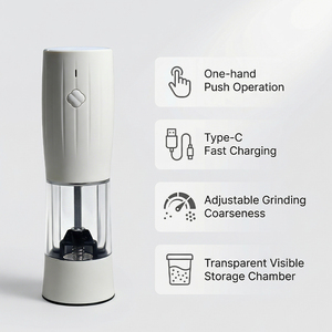 LFGB Certified Food-Safe PC Materials Salt and <b>Pepper</b> Set with 6-Level Adjustable Coarseness Settings - Product Image 5