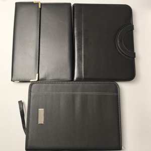 Organizador de negocios de lujo de <span class=keywords><strong>cartera</strong></span> de tapa dura de PU personalizado al por mayor con <span class=keywords><strong>placa</strong></span> de metal calculadora Memopad - Product Image 6