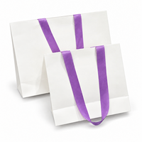 Sacs shopping personnalisés en papier cartonné blanc pour lingerie et vêtements de nuit, emballage cadeau personnalisé pour boutiques de détail