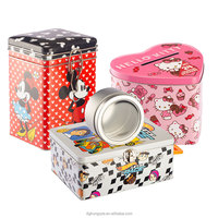 Boîte à lunch en fer blanc avec logo personnalisé en gros Boîte en métal à motif mignon avec poignée Logo personnalisable pour un usage quotidien