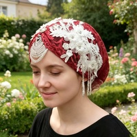 Hijab respirant pour femmes, dentelle/casquette, sous-foulard, fleurs scintillantes, foulards et turbans islamiques pour un usage quotidien