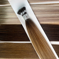 Delux Logo personnalisé brut Double dessiné indien Remi kératine extension de cheveux humains Nano anneau