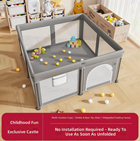 Parc pour bébé moderne en métal, pliable en un clic, pour intérieur/extérieur, doux pour la peau, sécurisé, anti-collision, différentes tailles