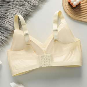 Soutien-gorge respirant confortable pour femmes motif solide Push-Up crochet fermeture sans fil réglable grande taille soutien-gorge - Product Image 3