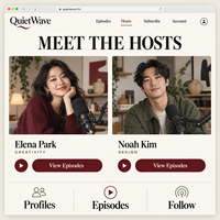 Pengembangan Situs Web Podcast Audio Lanjutan untuk Web dan Mobile dengan Pemutar Audio Perpustakaan Episode Profil Host LionCreate