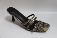 Sandales à talons élégantes et chics à bout carré marron à l'effigie d'un léopard, à brides, augmentant la taille, à enfiler, pour les soirées, les mariages et les occasions spéciales