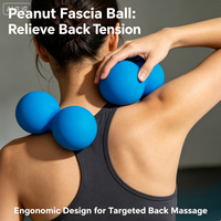 Balle de massage double en silicone bleu cobalt en forme d'arachide pour points de pression, rouleau de mobilité, thérapie des tissus profonds, myofasciale