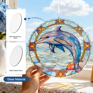 Adorno Colgante de Cristal Templado con Diseño de Delfín y Cinta, Regalos de Playa para Amigos, Decoración para Casa de Playa - Product Image 5