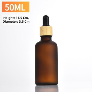 5ml 10ml 15ml 20ml 30ml 50ml 100ml Cosmetic Amber Clear <strong>Black</strong> Frosted Glass Essential Oil Dropper Bottle with Bamboo Cap - Product Image 4