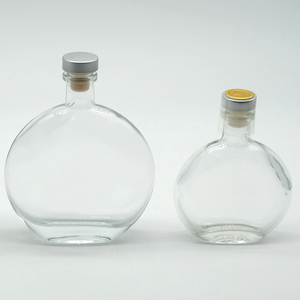 Bouteille en <span class=keywords><strong>verre</strong></span> de forme oblate transparente pour 250ml 500ml d'huile d'olive <span class=keywords><strong>25cl</strong></span> 50cl plat rond whisky brandy liqueur huile d'olive bouteille en <span class=keywords><strong>verre</strong></span> - Product Image 3
