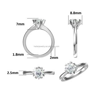 Anelli di fidanzamento e anniversario classici placcati oro con diamante da <span class=keywords><strong>1</strong></span> <span class=keywords><strong>carato</strong></span> certificato GRA Hailer 2026 - Product Image 6