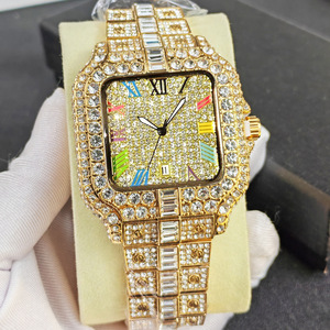 Orologio da <span class=keywords><strong>Uomo</strong></span> di Lusso Quadrato Bling Cielo Stellato Hip Hop Iced Out Luminoso Oro Quarzo Diamantato per <span class=keywords><strong>Uomo</strong></span> - Vendita all'Ingrosso - Product Image 3
