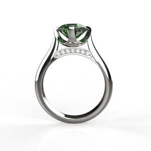 Sterling <b>Silver</b> <b>Emerald</b> <b>Ring</b> With Diamonds For Girls &amp; Women - Product Image 3