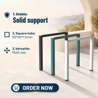 Pieds de bureau en acier au carbone de 50 mm sur mesure pour poste de travail, cadre de table de bureau, pieds de meubles, vente directe d'usine