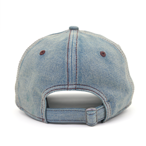 Retro 6 Tấm Đường Cong Brim Vừa Hồ Sơ Cap Với Có Thể Điều Chỉnh Kim Loại Khóa Hat Cổ Điển Rửa Sạch Denim Cổ Điển Mũ Bóng Chày - Product Image 4