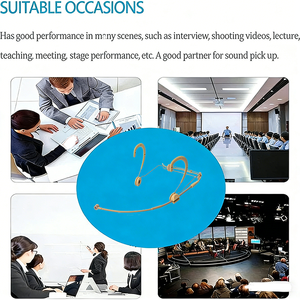 Micrófono de Diadema Color Beige, Micrófono Profesional Unidireccional, Micrófono de Manos Libres <span class=keywords><strong>para</strong></span> Cantar - Product Image 6