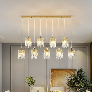 <span class=keywords><strong>Plafonnier</strong></span> encastré en métal et cristal de style européen, luminaire suspendu nordique moderne avec contrôle par capteur, CRI 90 élevé pour salon - Product Image 2