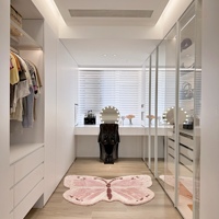 Dressing sur mesure pour toute la maison, super grand, en forme de U, moderne, pour chambre à coucher, villa, avec bureau intégré et coiffeuse
