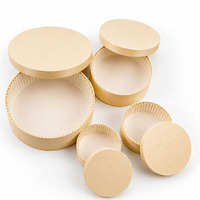 Boîte à gâteau ronde en bois pour emporter, boîte cadeau en bois pour desserts et biscuits, emballage écologique, emballage DIY