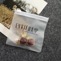 Bolsa Ziplock de PVC pequeña para joyería con logotipo personalizado, bolsas con cremallera para embalaje de plástico, bolsa transparente con cierre de cremallera esmerilada para collar y pendientes