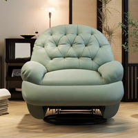 Geeksofa Salon Microfibre Tissu ou Cuir Fauteuil Pivotant Rembourré Moderne Siège Inclinable Canapé avec Support de Téléphone