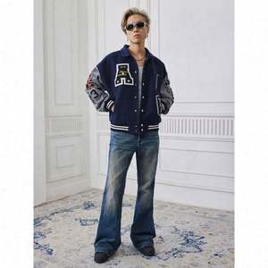 Veste universitaire en molleton épais unisexe américaine avec broderie de lettres, nouvelle tendance <span class=keywords><strong>nationale</strong></span> pour le printemps, l'automne et l'hiver, coupe ample - Product Image 2