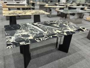 Personalizzato Bulgaris nero lucido lastre di marmo napoleone per <span class=keywords><strong>cucina</strong></span> <span class=keywords><strong>tavolo</strong></span> da pranzo controsoffitto <span class=keywords><strong>senza</strong></span> Base piedistallo - Product Image 2