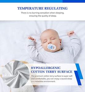 Lujosa alfombrilla de felpa impermeable para cama, Protector de colchón, cubierta impermeable 60 lisa de felpa, 100%, impermeable, color blanco, tejido de terciopelo - Product Image 2