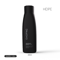 Bouteille de shampooing vide en plastique HDPE recyclable de 350ml bouteille à presser de lavage de corps de surface noire mate avec bouchon à disque